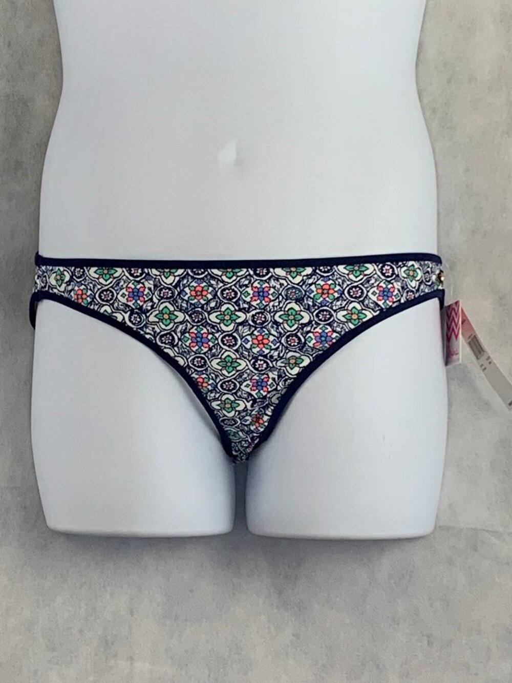 Raisins Juniors Maybe in Morocco Hipster Bikini Bottom, Blue Multi Floral, Large
